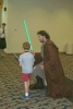 Master Jedi Shows a Novice How to Use the Force